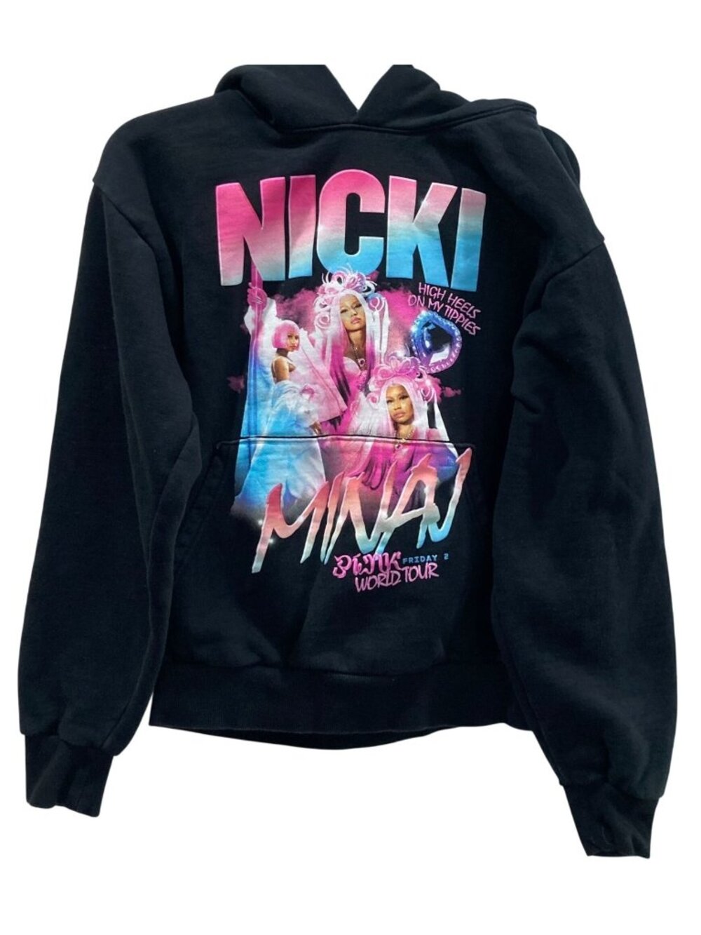 Nicki Minaj Pink Friday 2 World Tour Hoodie M Black Hip Hop Concert Festival